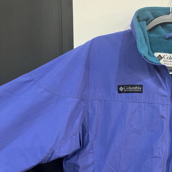 Vintage Columbia Women's Fleece Lined Jacket Size Medium Blue/Teal - Picture 3 of 7